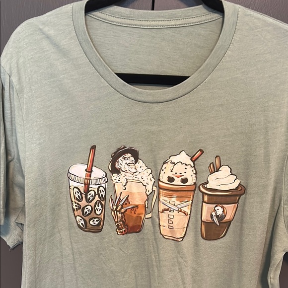 Horror Movie Villain Coffee Tee - Picture 1 of 1
